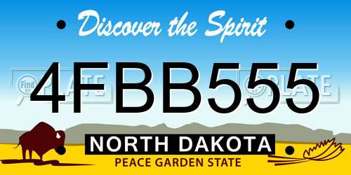 4FBB555 North Dakota License Plate