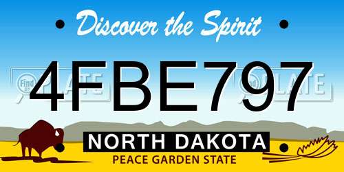 4FBE797 North Dakota License Plate