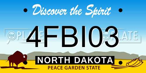 4FBI03 North Dakota License Plate