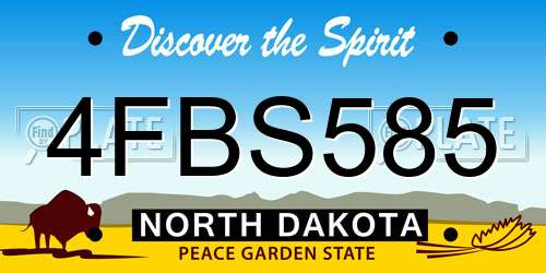 4FBS585 North Dakota License Plate