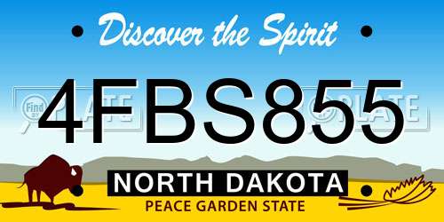 4FBS855 North Dakota License Plate
