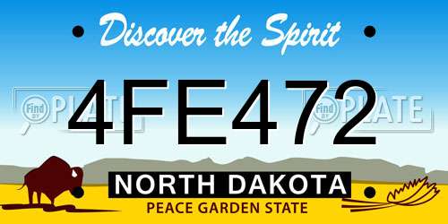4FE472 North Dakota License Plate