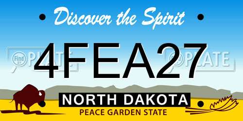 4FEA27 North Dakota License Plate