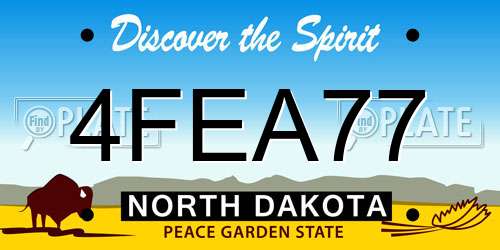 4FEA77 North Dakota License Plate