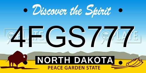 4FGS777 North Dakota License Plate