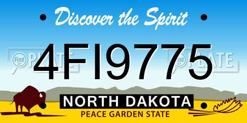4FI9775 North Dakota License Plate