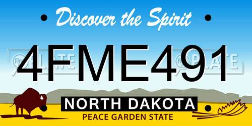 4FME491 North Dakota License Plate