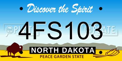 4FS103 North Dakota License Plate