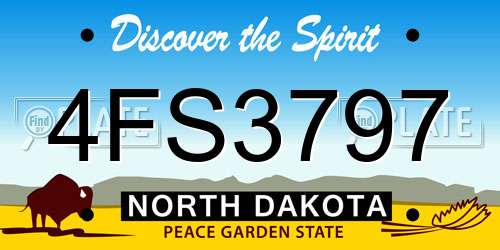 4FS3797 North Dakota License Plate