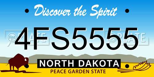 4FS5555 North Dakota License Plate
