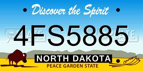 4FS5885 North Dakota License Plate