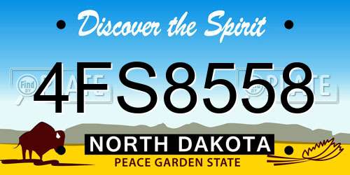 4FS8558 North Dakota License Plate