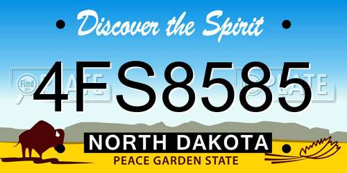 4FS8585 North Dakota License Plate