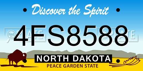 4FS8588 North Dakota License Plate