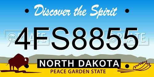 4FS8855 North Dakota License Plate