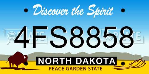 4FS8858 North Dakota License Plate
