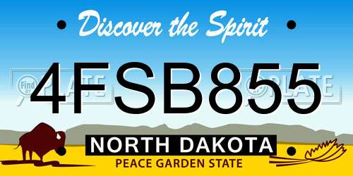 4FSB855 North Dakota License Plate
