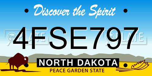 4FSE797 North Dakota License Plate