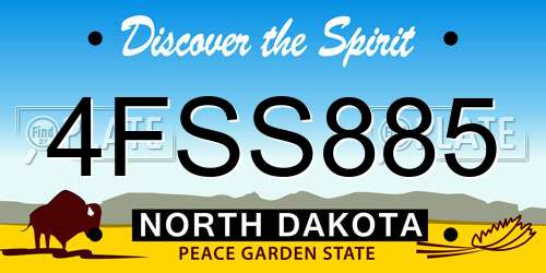 4FSS885 North Dakota License Plate