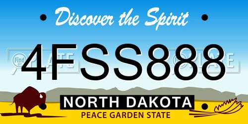 4FSS888 North Dakota License Plate