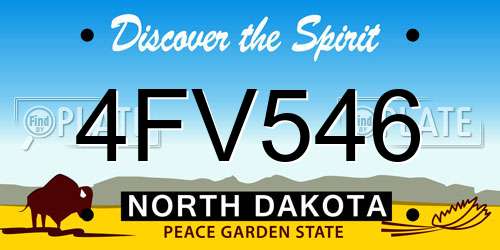 4FV546 North Dakota License Plate
