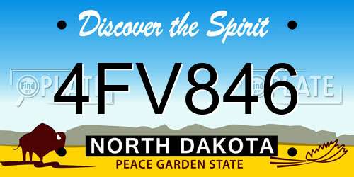 4FV846 North Dakota License Plate