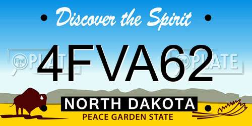 4FVA62 North Dakota License Plate