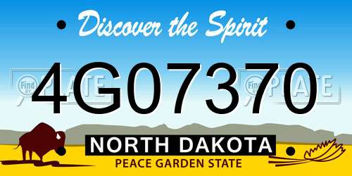 4G07370 North Dakota License Plate