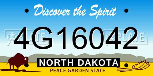 4G16042 North Dakota License Plate
