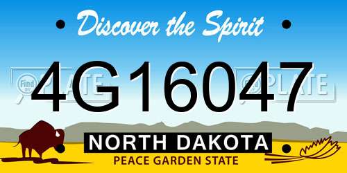 4G16047 North Dakota License Plate