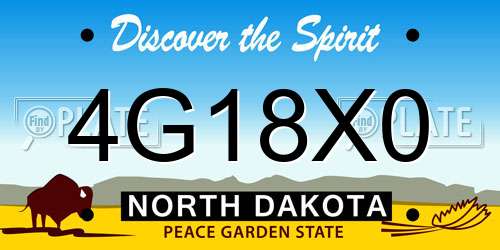 4G18X0 North Dakota License Plate