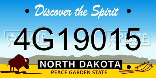 4G19015 North Dakota License Plate