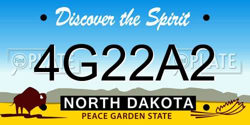 4G22A2 North Dakota License Plate