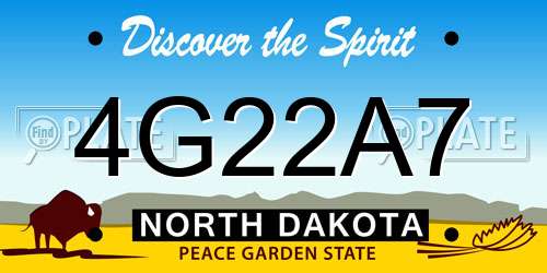 4G22A7 North Dakota License Plate