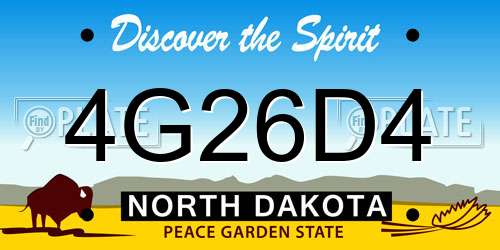 4G26D4 North Dakota License Plate