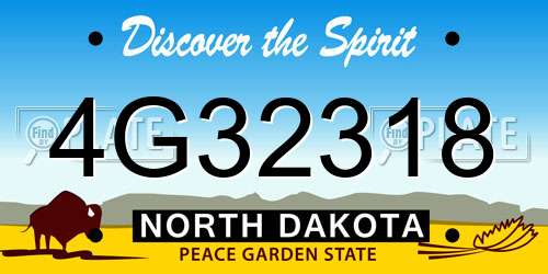 4G32318 North Dakota License Plate