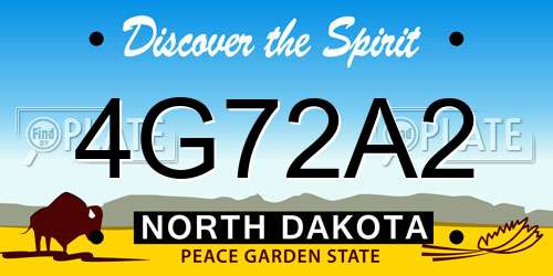 4G72A2 North Dakota License Plate