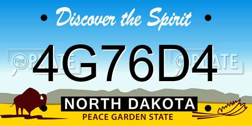 4G76D4 North Dakota License Plate