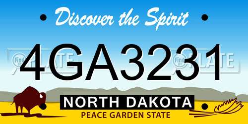 4GA3231 North Dakota License Plate