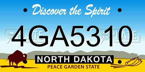 4GA5310 North Dakota License Plate