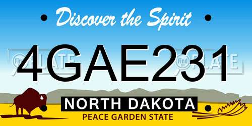 4GAE231 North Dakota License Plate