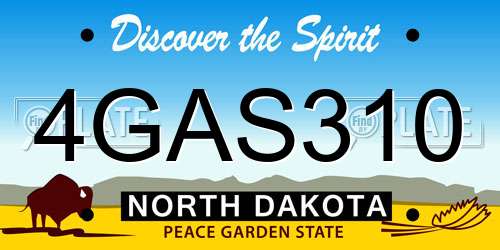 4GAS310 North Dakota License Plate