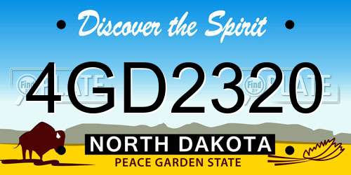 4GD2320 North Dakota License Plate