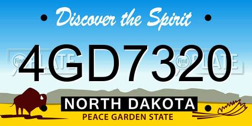 4GD7320 North Dakota License Plate