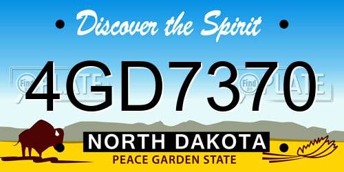 4GD7370 North Dakota License Plate