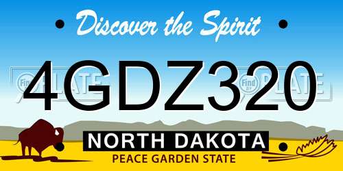 4GDZ320 North Dakota License Plate