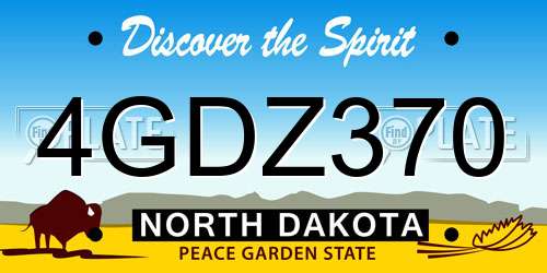 4GDZ370 North Dakota License Plate