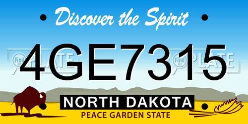 4GE7315 North Dakota License Plate