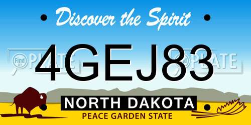 4GEJ83 North Dakota License Plate