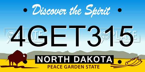 4GET315 North Dakota License Plate